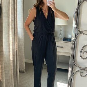 Old Navy Black Sleeveless Wrap Jumpsuit